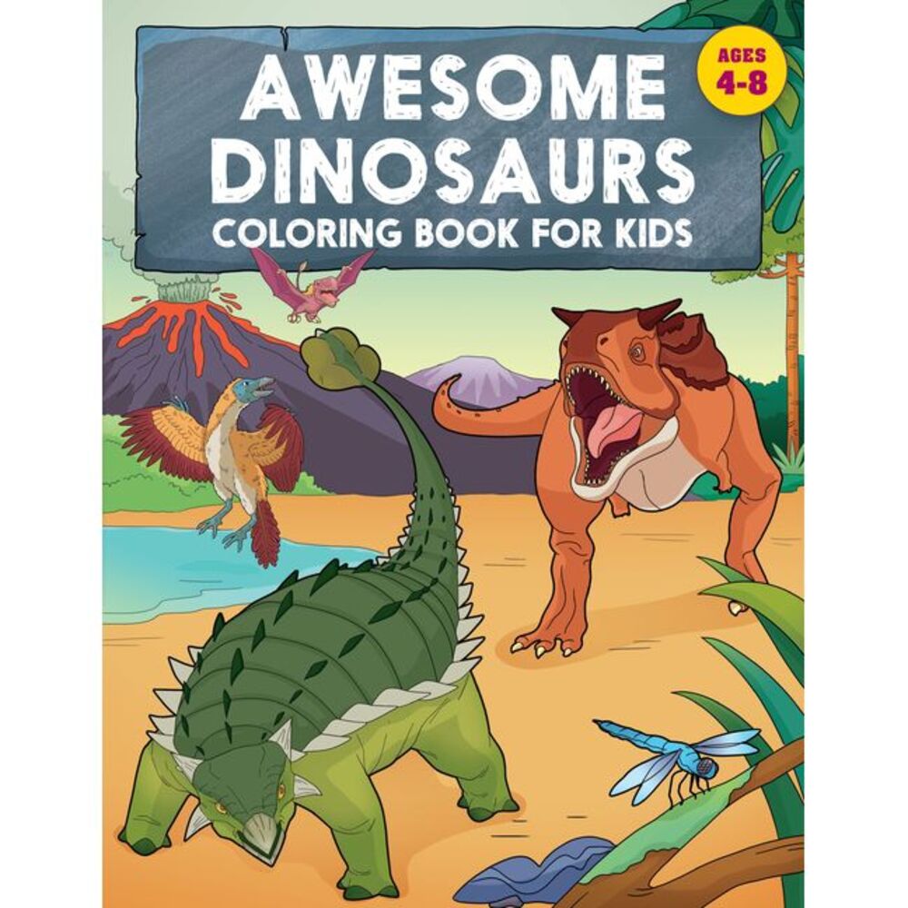 Awesome Dinosaurs Coloring Book for Kids: Ages 4-8 -- Rockridge Press